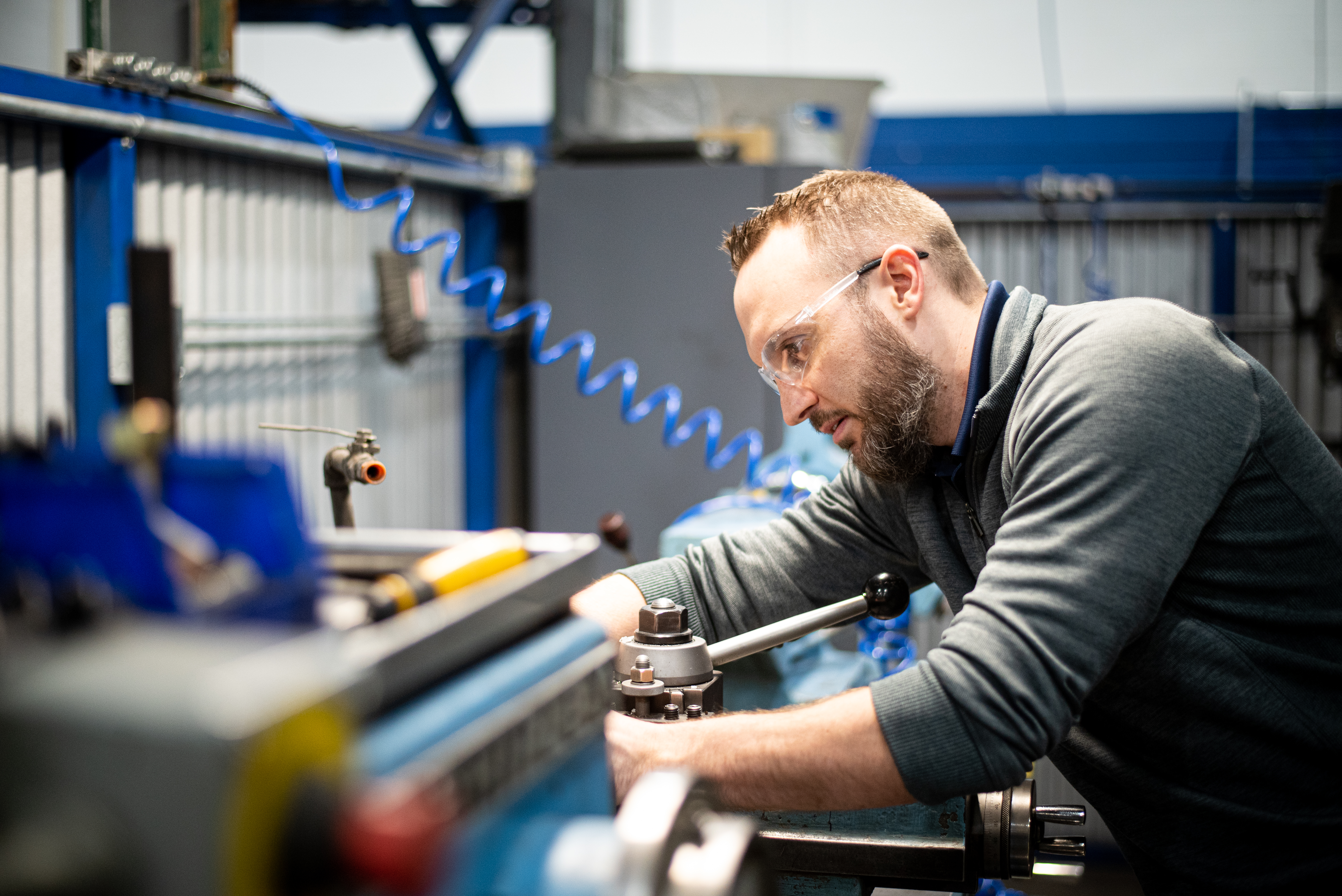 Man working at a machine